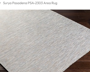 lot 106 image: NEW Surya Pasadena PSA-2303 Area Rug - Pebble  Light Grey - 270 x 365 cm Rectangle (8 ft 10 in x 12 ft)