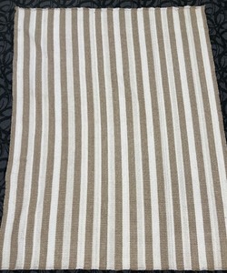 lot 128 image: Striped Area Rug - Beige & Brown - 82 x 105