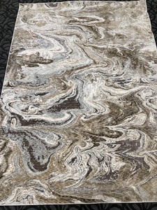 lot 130 image: Nourison Marble Swirl Area Rug - Abstract Beige Ivory Taupe Modern Design 7 10 x 10 10