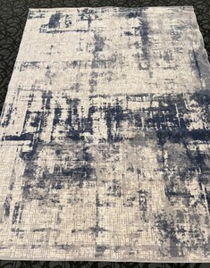 lot 141 image: Area Rug - Gray & Navy Abstract Pattern Modern Design - 9 3 x 10 9