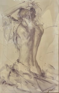 lot 381A image: Figure Study - Nude Back, Framed Art, Signed - #1