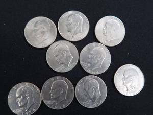 lot 3 image: 9)EISENHOWER DOLLARS