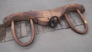 lot 1B image: ANTIQUE DOUBLE OX YOKE WITH IRON HARDWARE