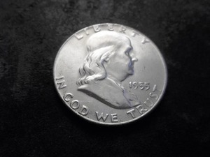 lot 20 image: 1955 Franklin Silver Half Dollar BUGS BUNNY Double Die Lips