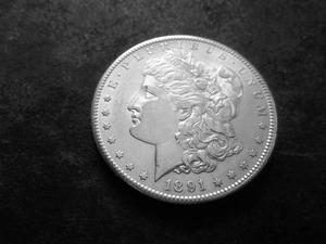 lot 21 image: 1891 S Morgan Silver Dollar