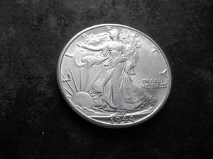 lot 49 image: 1944 D Walking Liberty Silver Half  Dollar BU
