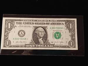 lot 22 image: $1 Star Federal Reserve Note Year 2021 � plus 5 zeroes for a full house - TAX EXEMPT