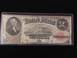 lot 26 image: $2 United States Note � Series of 1917 � Very Rare � Red Seal � Washington DC - TAX EXEMPT