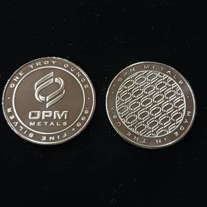 lot 29 image: 2 Uncirculated Bullion Coins � 2 troy ounces total � OPM Metals � .999% Silver Tax Exempt - Made in the USA