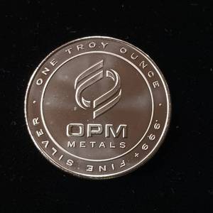 lot 33 image: 1 Uncirculated Bullion Coin � 1 troy ounce total � OPM Metals � Tax Exempt .999% Silver - Made in the USA