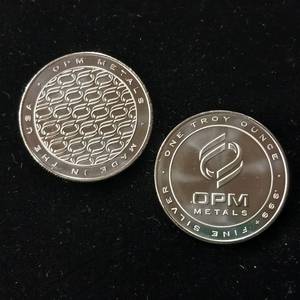 lot 37 image: 2 Uncirculated Bullion Coins � 2 troy ounces total � OPM Metals � .999% silver tax exempt -  Made in the USA