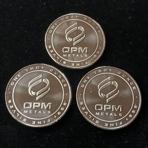 lot 65 image: 3 Uncirculated Bullion Coins � 3 troy ounces total � OPM Metals � .999% Silver Tax Exempt - Made in the USA