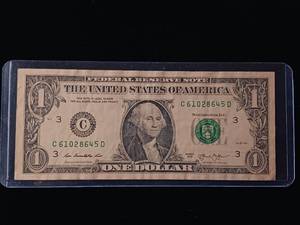 lot 69 image: Print Error Web Press or insufficient inking error -  $1 2013 Fed Note with faint back side  - TAX EXEMPT