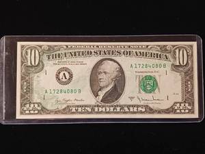 lot 86 image: RARE ERROR BILL in very fine condition - 1977 Federal Reserve Note � Double Print � RARE - TAX EXEMPT