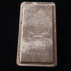 lot 99 image: Scottsdale Mint Stacker 10 ounce Silver Bar � Tax Exempt - .999 Pure Silver  - TAX EXEMPT