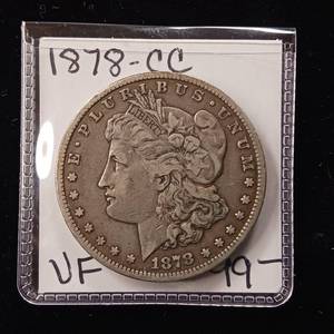 lot 106 image: 1878 Carson City Morgan Silver Dollar � 90% Silver � Very Fine - TAX EXEMPT