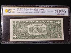 lot 108 image: 2009 $20 Federal Reserve Note Atlanta � 66 EPQ Gem Uncirculated � PMG Paper Money Guarantee  - TAX EXEMPT