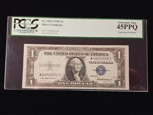 lot 128 image: 1935F $1 Silver Certificate � Extremely Fine 45 PPQ � The Rickey Collection - TAX EXEMPT