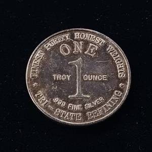 lot 130 image: God Bless America Silver One Troy Ounce Bullion - .999% Tax Exempt - TAX EXEMPT