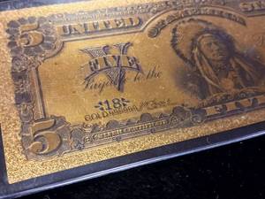 lot 40 image: Nevada Goldback $5 Note � Contains 11000 Troy oz of 24Karat pure Gold - TAX EXEMPT