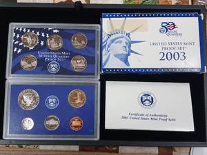 lot 306 image: United States Mint Proof Set 2003 �  Certified Authentic � Tax Exempt
