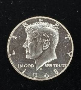 lot 321 image: Uncirculated 1968 40% Kennedy Half Dollar � Brilliant and detailed � Tax Exempt