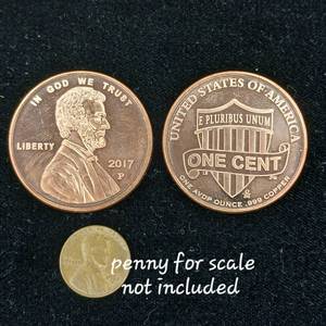 lot 322 image: Copper 1 ounce Bullion minted 2017 � 2 Total Coins one ounce each � Lincoln and Lincoln � Taxable