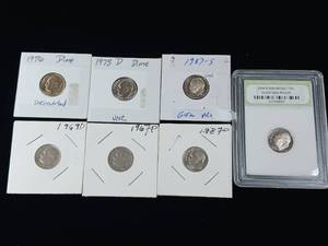 lot 325 image: Large lot of uncirculated Roosevelt Dimes � One is Gem Proof � Tax Exempt