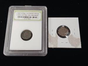 lot 336 image: Constantine The Great c350 AD Roman Empire Coin Fragment International Numismatic Bureau   a bonus one