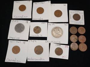 lot 360 image: Large Mixed Lot of Foreign Coins � See Pics - Includes Very Old Indian Head Penny � tax exempt