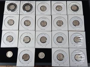 lot 368 image: Many 1959 and a few mixed years 90% Silver Dimes - 20 Coins Total � 2 Dollars Face Value � Tax Exempt Constitutional Currency