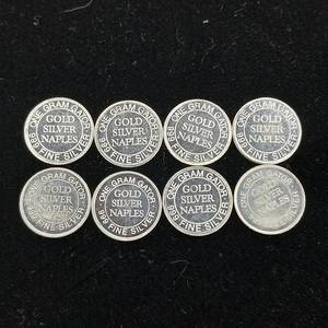 lot 372 image: One Gram Gator .999% Pure Silver Bullion Bars � 8 bars total � 8 grams total from the great state of Florida � tax exempt