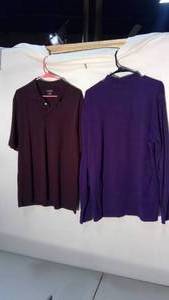 lot 240 image: 2 Lands End Long sleeve and collared T size L
