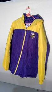 lot 291 image: Minnesota Vikings NFL Team Apparel Hooded zip Jacket size L