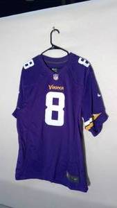lot 293 image: Minnesota Vikings NFL ONFIELD APPAREL Bradford #8 Jersey size L