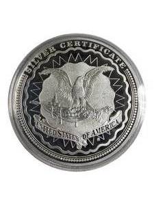 lot 7 image: 1896 Tribute Coin featuring the Silver Certificate - American Mint silver clad with COA. Beautiful Coin