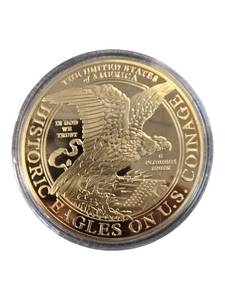 lot 8 image: Massive Rare American Mint COPY of one of the greatest US coins ever made, 24K plated.