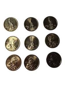 lot 35 image: Mixed Lot of Gold Dollars from Various Years and Mint Marks - Total of 9 Coins