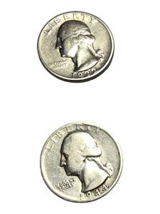 lot 45 image: Silver quarters in good condition with various mint markings.