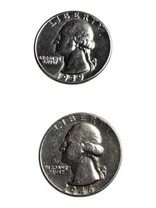lot 46 image: Silver quarters in good condition with various mint mark