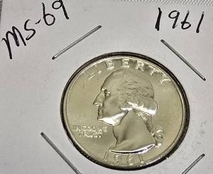 lot 78 image: 1961 George Washington Quarter - MS-69 grade.