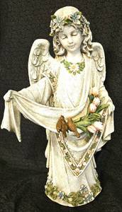 lot 512 image: Angel with Birds Garden Statue by Roman Joseph Studio