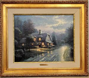 lot 513 image: Thomas Kinkade SN Moonlight Lane Canvas Edition 969  2000
