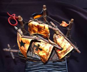 lot 536 image: Sailing Ship Treasure Chest Music Box