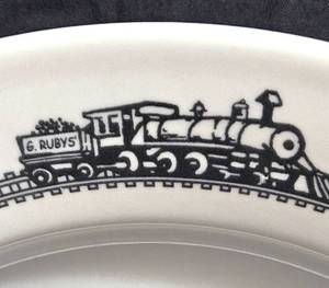lot 550 image: CHU CHU TRAIN DINNERWARE by Fishs Eddy, for Homer Laughlin