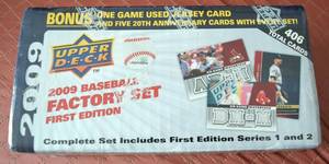 lot 557 image: UPPER DECK BASEBALL CARDS UNOPENED 2009 FACTORY SET - 1st Edition Baseball Cards Series 1 and 2, Busy Bears Seek-N-Find deck of cards, RARE 1975 UNOPENED PACK Rare Vintage Soviet (USSR) Cigarette Pack with Apollo Soyuz Label