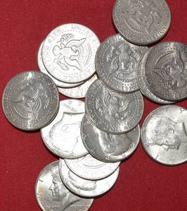lot 568 image: Fifteen (15) 90% KENNEDY HALF DOLLARS