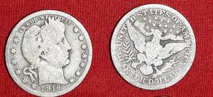 lot 586 image: Twenty (20) 20th Cent 90% silver Barber quarters