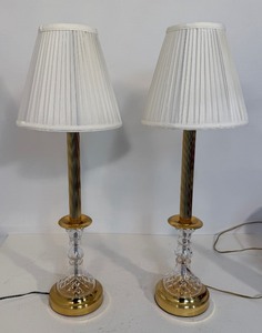 lot 37 image: Waterford Crystal Table Lamp Pair
