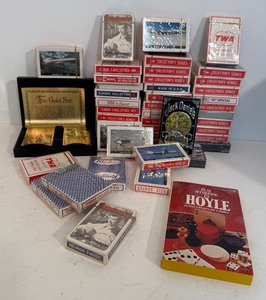 lot 53 image: Lot of 48 SEALED Vintage Decks of Playing Cards - Many TWA  Airplane Advertising